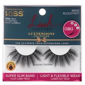 🔥5/$25🔥Kiss Lash Couture Luxtensions Lashes w/ Black & Clear Glue - Volume